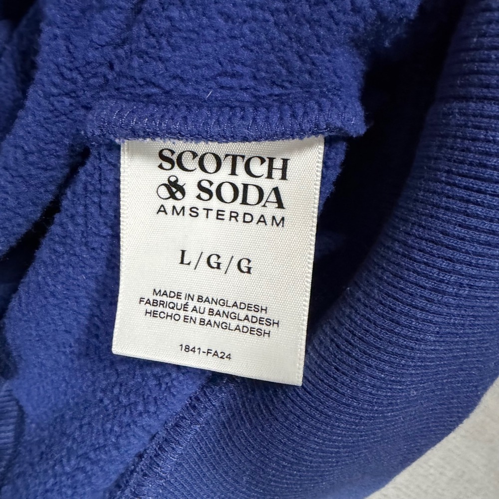 Scotch &‎ Soda Amsterdam Blue Floral Embroidered Hoodie Mens Large 1841-FA24 - Picture 7 of 9